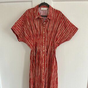 Anthropologie Red and White Striped Dress
